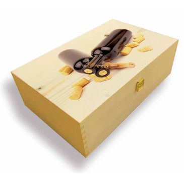 Cassetta di legno per due bottiglie vino