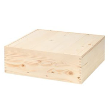 Cassetta di legno per tre bottiglie